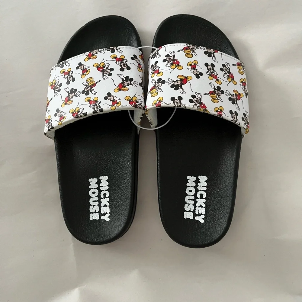 Disney Black and White Sandals Flip Flops with Open‎ Toe Design